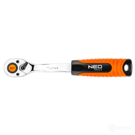 Ratchet wrench 1/4", 90 teeth