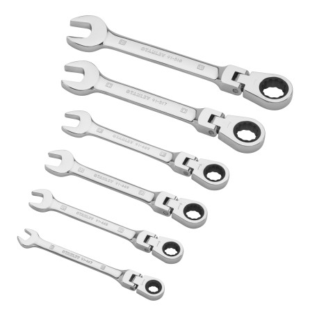 Set of 6 combination wrenches with ratchet STANLEY 4-91-444