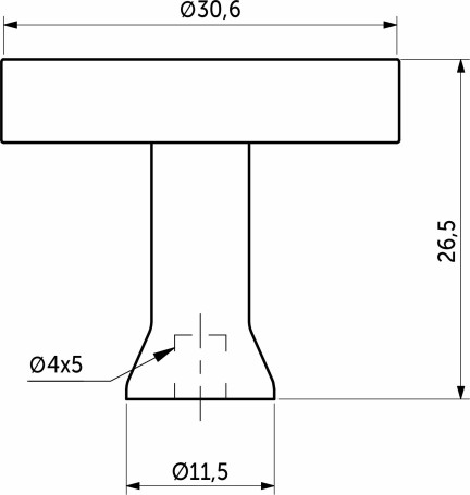 Ручка меб. кнопка мет. UNITY, шлифованная сталь, AKS