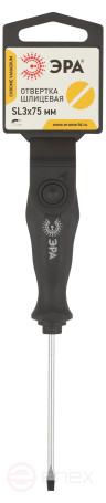 75SL3 Отвертка ЭРА SL 3х75 мм шлицевая двухкомпонентная рукоятка