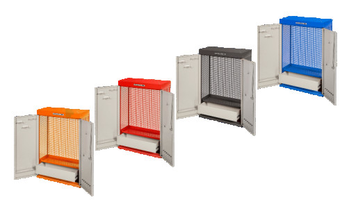 2-door wall tool cabinet orange 900 x 250 x 602 mm