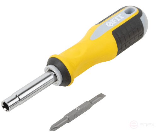Screwdriver with adjustable stinger "Start", CrV steel, 6-in-1, 115 mm stitch, rubberized handle