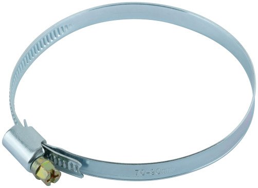 Хомут обжимной накатной (оцинкованная сталь) 70-90 мм