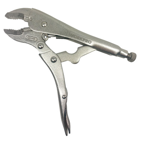 Locking pliers with curved clips 180mm CR-V prof WP231058 WORKPRO