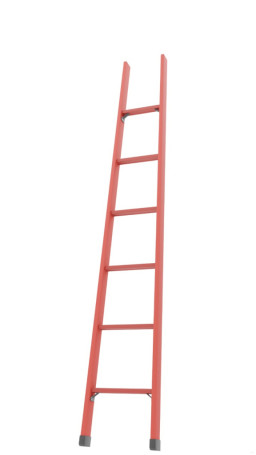 LSPD-2,5MGK single-section dielectric fiberglass ladder, hooks, metal end caps (Soft ground) h=2450mm, steps.6
