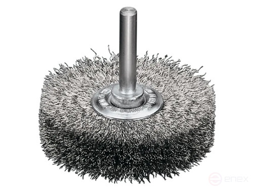 Щетка цилиндрическая гофрированная, Д50*15 мм, хвостовик 6 мм, нержавеющая гофрированная проволока ROF 0,20 мм