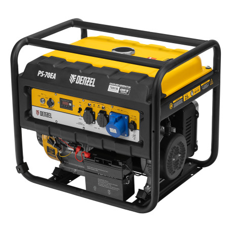 Gasoline generator PS 70 EA, 7.0 kW, 230 V, 25 l, automation connector, electric starter Denzel