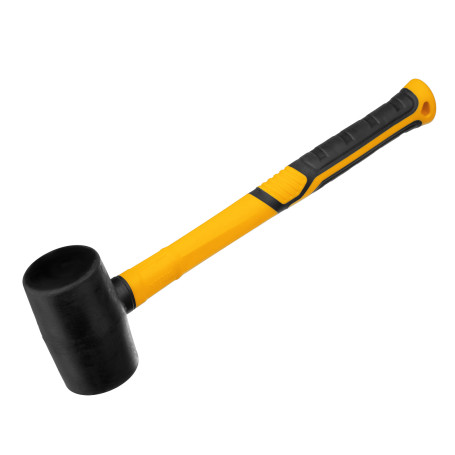 Rubber mallet, 680 g, black and white, fiberglass handle with TPR coating Denzel