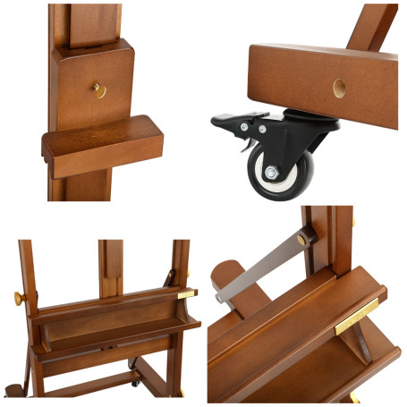 Easel outdoor studio Gamma "Old master", 59,5*59,5*190 (370) see, red lacquered beech