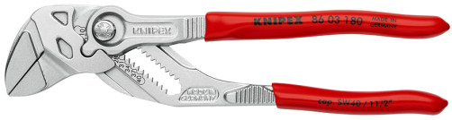 Adjustable pliers - wrench, 40 mm (1 1/2"), L-180 mm, chrome, 1-K handles