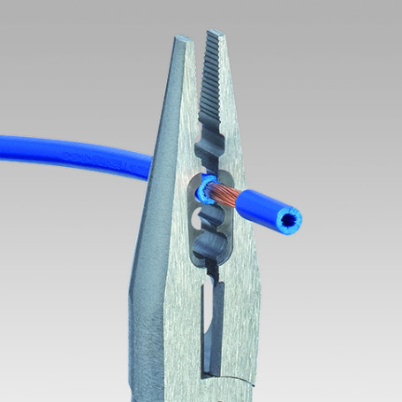 Плоскогубцы электрика для монтажа проводов, рез: провол. ср. Ø 2.5 мм, твёрд. Ø 1.6 мм, L-160 мм, хром, 2-к ручки