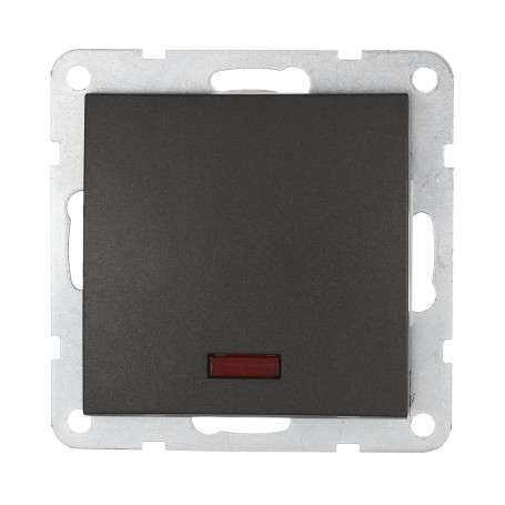 Выключатель 1-кл., c индикатором (схема 1L) 16 A, 250 B (черный бархат) LK60