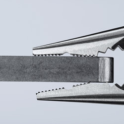 Comb pliers. ostrokon. with elongated sponges, cut: provol. cf. Ø 3 mm, solid. Ø 2 mm, cable Ø 8 mm, L-145 mm, black, 1-K handles