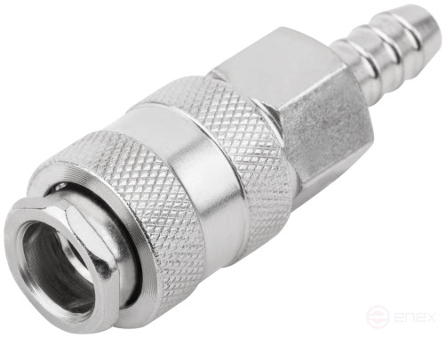 Quick-release adapter with 10 mm herringbone shut-off valve