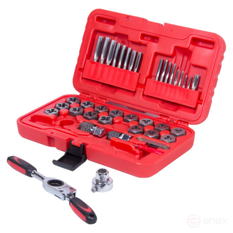 Набор метчиков и плашек SK-5 1/8"-1/2", кейс, 40 предметов МАСТАК 351-10040C