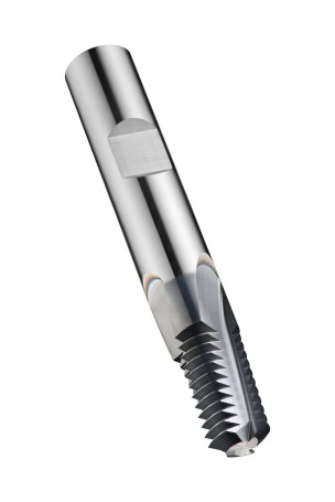 A milling cutter for threading with a spiral angle of 10° Ø 9.9 NPT 1/4". 3/8"