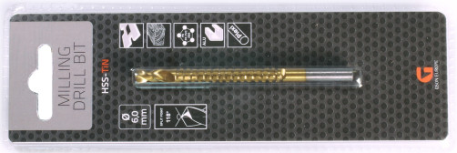 Milling drill HSS-TiN 6 mm