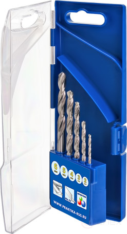 Набор сверл по металлу ПРАКТИКА "Профи", 5 шт, 2,3,4,5,6 мм, ПРО кассета (640-230)