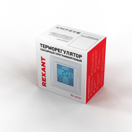 Temperature controller touch programmable REXANT RX-421H, beige, compatible with Legrand Valena series