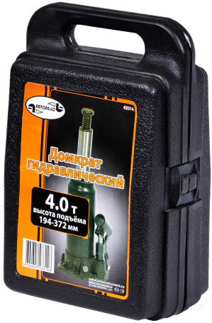 Домкрат гидр. 4.0т (195-373 мм в футляре) (АвтоDело) (43314/1)