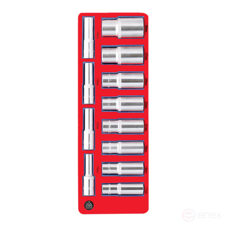 Set of 1/2” deep heads, twelve-sided, base, 12 pieces MASTER 5-014212