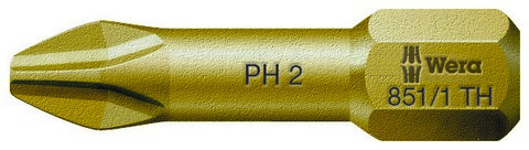 851/1 TH PH бита торсионная, экстратвёрдые, хвостовик 1/4" C 6.3, PH 1 x 25 мм