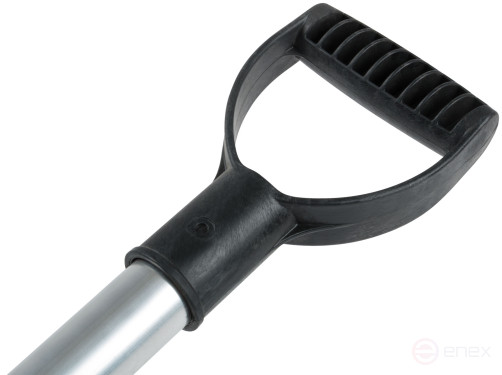 Plastic colored snow shovel, aluminum handle 380x365x1340 mm