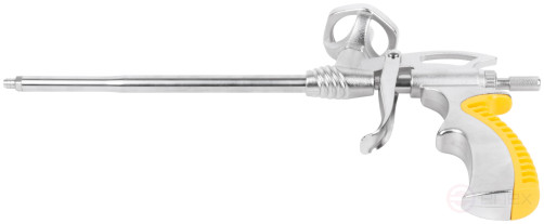 Mounting foam gun, all-metal, rubberized handle