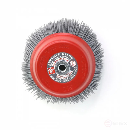 Щетка чашечная Д150*M14, ворс полимер-абразив P60 по дереву для УПМ УШМ (болгарка) (1-232)