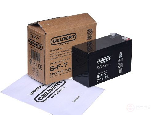 Аккумулятор для ИБП Gelbert 6-F-7 (12V7A/H C20)
