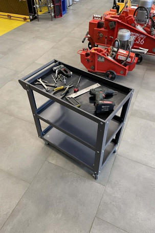 Tool trolley Industrialist with rubber mat, 75 mm