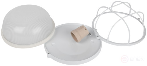 Lamp ERA NBP 03-60-002 Aquatermo aluminum/glass grille IP54 E27 max 60W D176 circle white