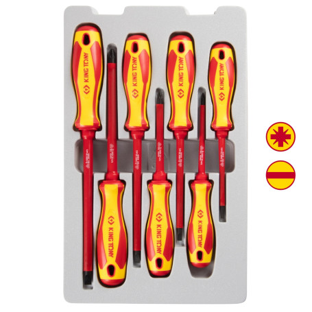 Screwdriver set, dielectric, 7 pieces KING TONY 30607MR