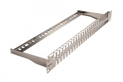 PPBLHD-19-48S-SH-RM Modular patch Panel 19", 48 ports, Flat Type, 1U, for shielded and unshielded Keystone Jack modules (except KJ1-C2, KJ2-C5e, KJ2-C6, KJ2-C6A), with rear cable organizer (without modules)