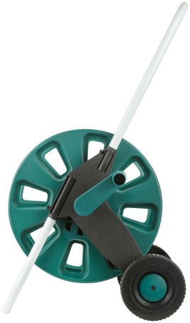 The hose reel is large (on wheels) 60 m (for 1/2 hose)