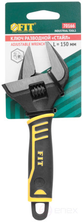 Adjustable "Style" wrench, narrow jaws, scale, extra magnification.gripper, rubberized. handle 150mm (34mm)