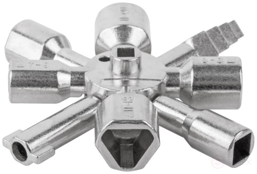 Ключ универсальный для электрошкафов 10-в-1, двусторонняя CrV бита РН2/SL7