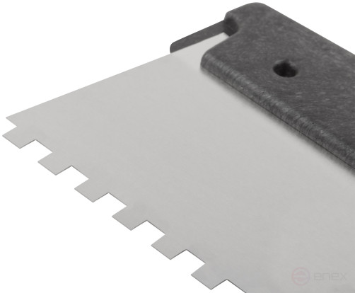 Шпатель фасадный нержавеющий зубчатый 250 мм / зуб 6 мм