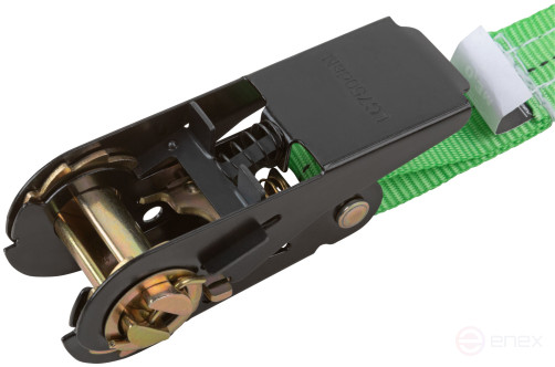 Ремень для крепления груза, храповый механизм 110 мм, полиэфирная лента 25 мм x 5 м, 800 / 1600 кг