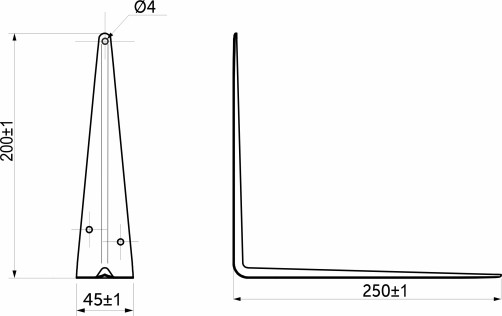 Полкодержатель мет. 250*200 коричневый AKS