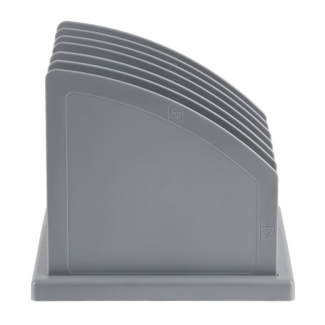 Stand for magazines and papers STAMM, prefabricated, 6 compartments, grey