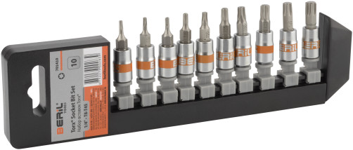 Set of heads insert TORX T8-T45 (DR1/4 , 10pr, holder) BERIL