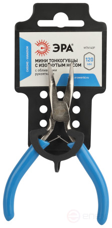 MTN140P Тонкогубцы ЭРА 120 мм мини с изогнутым носом обливные рукоятки