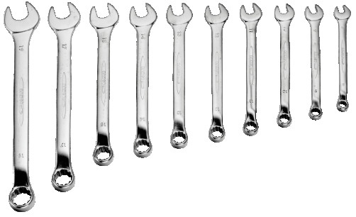 Set of combined curved wrenches 8 - 19 mm, 10 pcs
