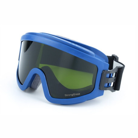 Safety glasses closed with indirect ventilation ZN11 PANORAMA StrongGlass (3 pcs) with obturator, green