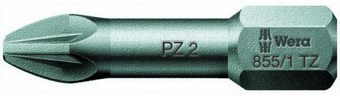 855/1 TZ PZ бита торсионная, вязкая твёрдость, хвостовик 1/4" C 6.3, PZ 2 x 25 мм