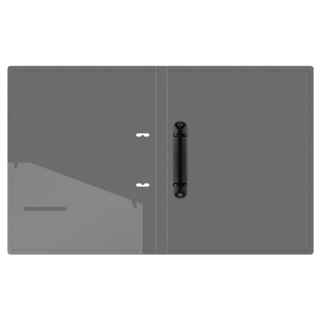 Folder on 2 Berlingo "No Secret" rings, 40 mm, 700 microns, translucent black, D-rings, with inner pocket