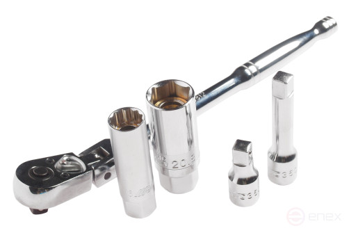 A set of magnetic end heads for spark plugs (ratchet,extension cord,head 16mm,21mm) JTC
