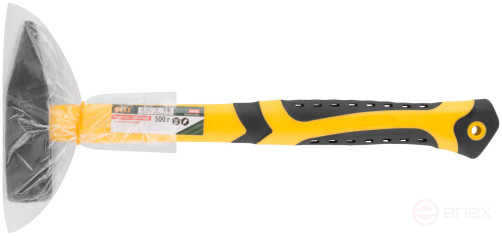 Молоток кованый, фиберглассовая усиленная ручка, антивибрационные накладки, Профи 500 гр.