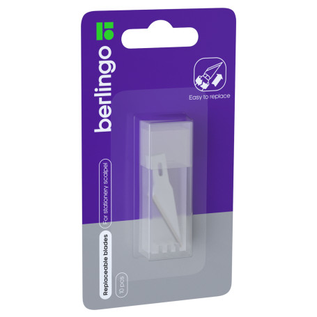 Blades for a Berlingo stationery scalpel knife, 10 pcs., blister, European weight
